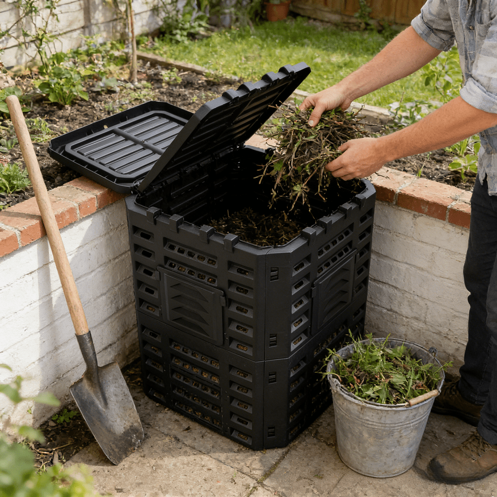 Garden Composter Bin 90 Gallon Large Outdoor Compost Box Recycled ...
