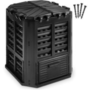 Garden Composter Bin Made from Recycled Plastic – 95 Gallons (360Liter) Large Compost Bin - Create Fertile Soil with Easy Assembly, Lightweight, Aerating Outdoor Compost Box