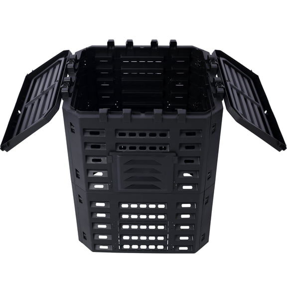 Garden Composter Bin Made from Recycled Plastic – Large Compost Bin - Create Fertile Soil with Easy Assembly, Lightweight, Aerating Outdoor Compost Box