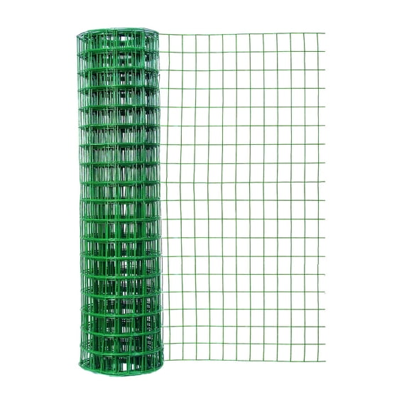 Garden Craft 24in H X 35ft W Green Vinyl 16ga Steel Fence with 2in x 3in Openings