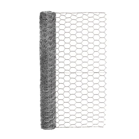 Garden Craft 24in H x 10ft L Galvanized Steel Chicken Wire with 1in Openings, Gray Poultry Netting