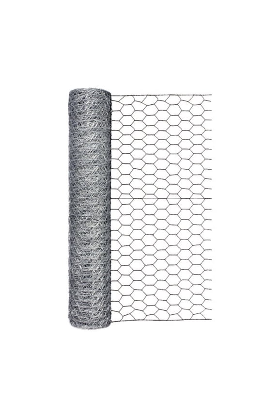 24in H x 50ft L Gray Chicken Wire with 1in Openings