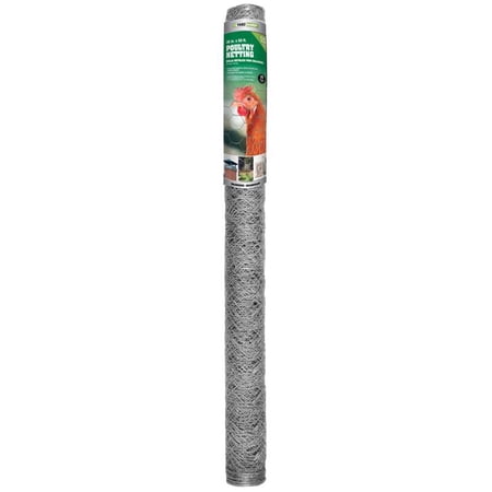 Garden Zone 36 in. H x 50 ft. L 20 Ga. Silver Poultry Netting