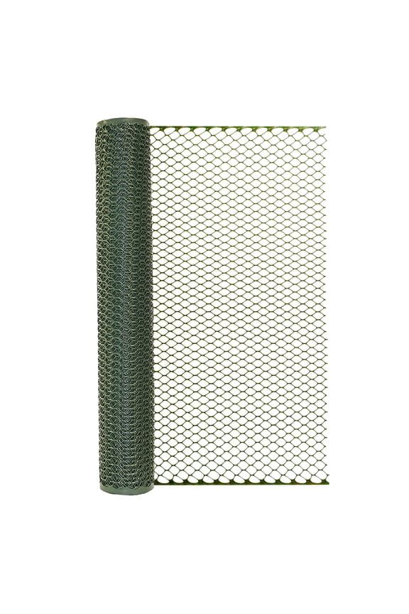 36in H x 25ft L Green Plastic Vinyl Poultry Netting, Multi-purpose Netting