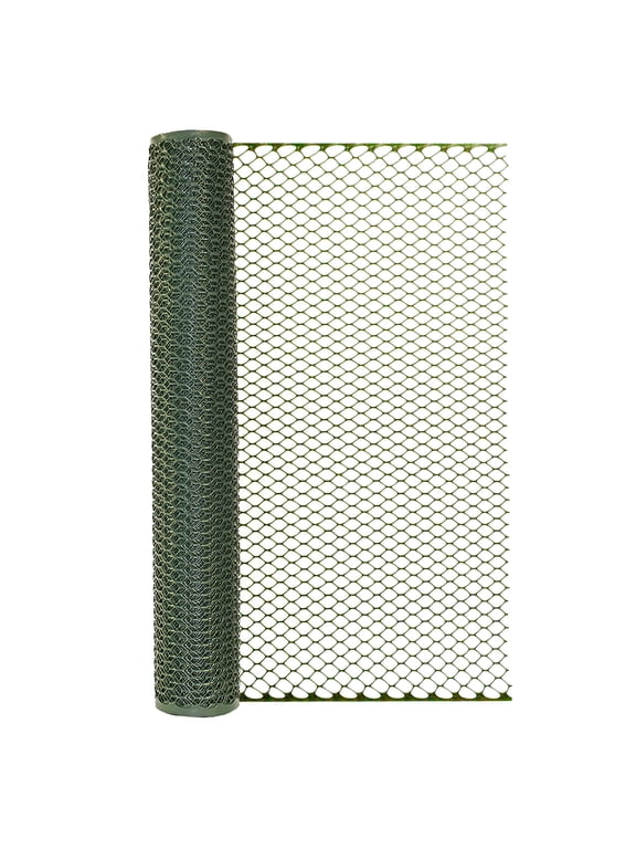 36in H x 25ft L Green Plastic Vinyl Poultry Netting, Multi-purpose Netting