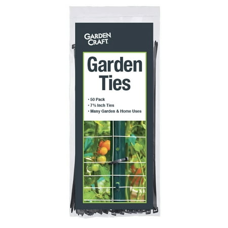 Garden Craft, 8'' x 0.18" Black 75lb Self-Locking Cable Ties 50 Count