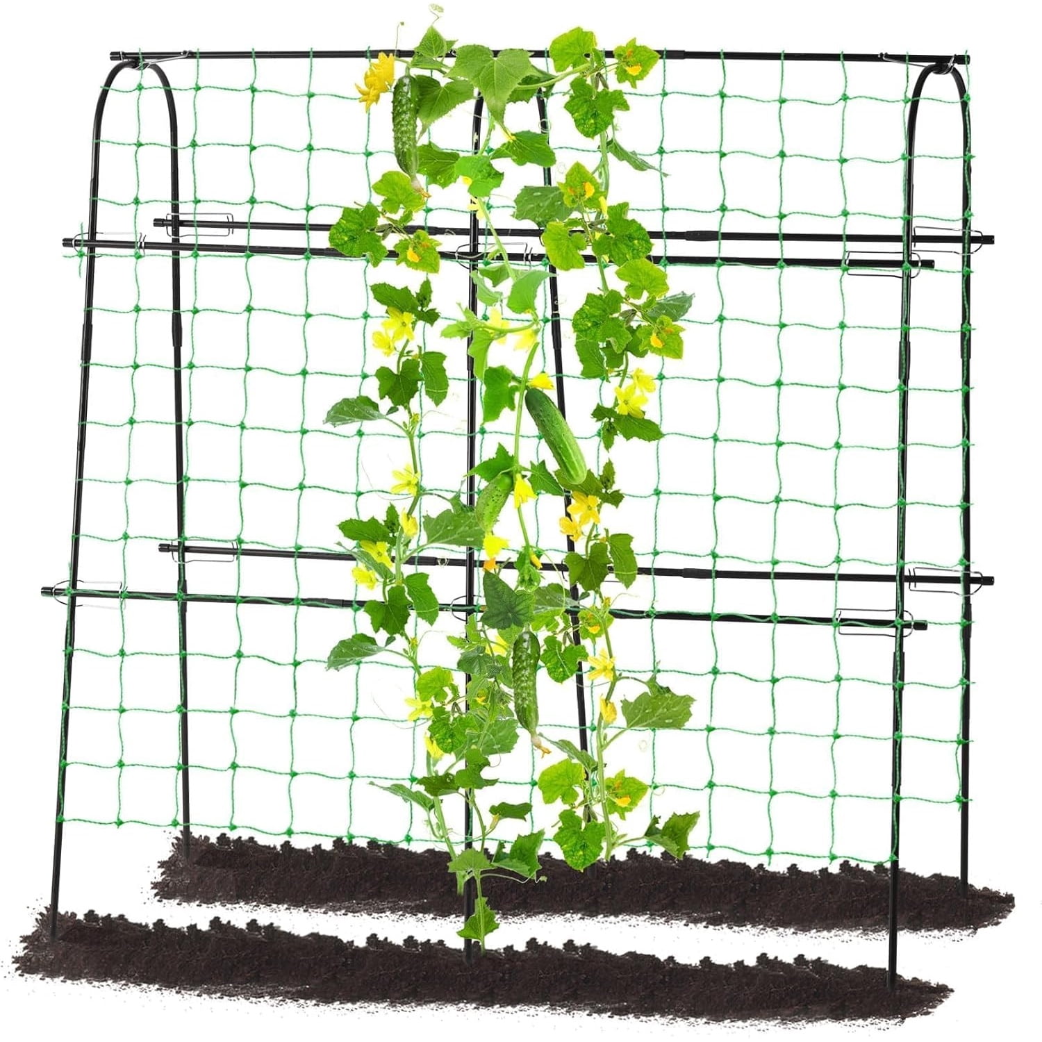 Garden Cucumber Trellis for Climbing Plants Outdoor, U-Shape Arch Trellis for Garden Raised Bed, Plant Support for Grape Vine Tomato Vegetable Pea Bean