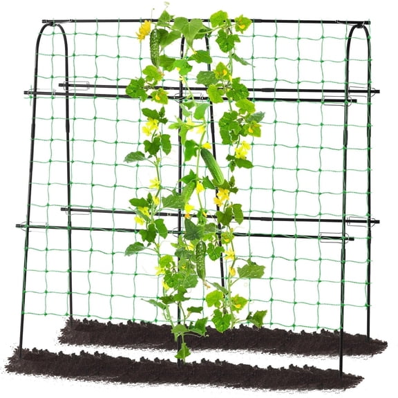 Garden Cucumber Trellis for Climbing Plants Outdoor, U-Shape Arch Trellis for Garden Raised Bed, Plant Support for Grape Vine Tomato Vegetable Pea Bean