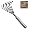 Hand Rake Tool Garden Cultivator, Heavy Duty Stainless Steel Hand Rake for Weeding ...