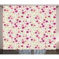 thumbnail image 1 of Ambesonne Garden Curtains 2 Panel Set, Summer Daisies Pastel Tone, 108" x 108", Pale Green Blush Pink, 1 of 3