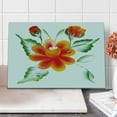thumbnail image 1 of Garden Cutting Board, Watercolor Painting of Daffodils with Green Leaves Aquarelle Flora Bouquet, Decorative Tempered Glass Cutting and Serving Board, Large Size, Orange Green, by Ambesonne, 1 of 5