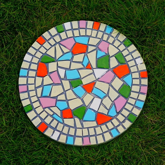 Courtyard Lawn Decorative Mosaic-Style Stepping Stone Slabs - Garden Entrance Decorative Stepping Stones