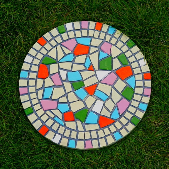 Courtyard Lawn Decorative Mosaic-Style Stepping Stone Slabs - Garden Entrance Decorative Stepping Stones