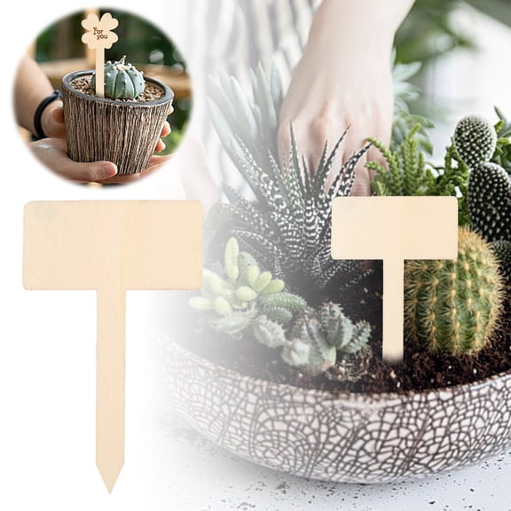 Garden DIY Wooden Flower Pot Tags - Lightweight, Handmade, For Marking Plants, Versatile Craft Supply