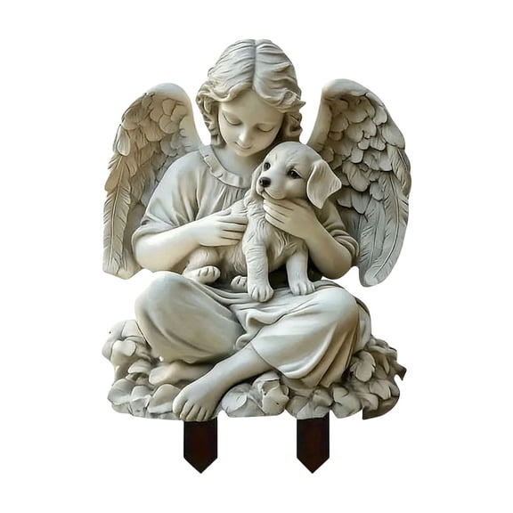 Garden Decor,2D Flat Acrylic Decorative Angel Garden Stakes,Pot Plants Garden Yard Lawn Outdoor Fairy Statue Ornaments,Fairy Garden Accessories Decoration