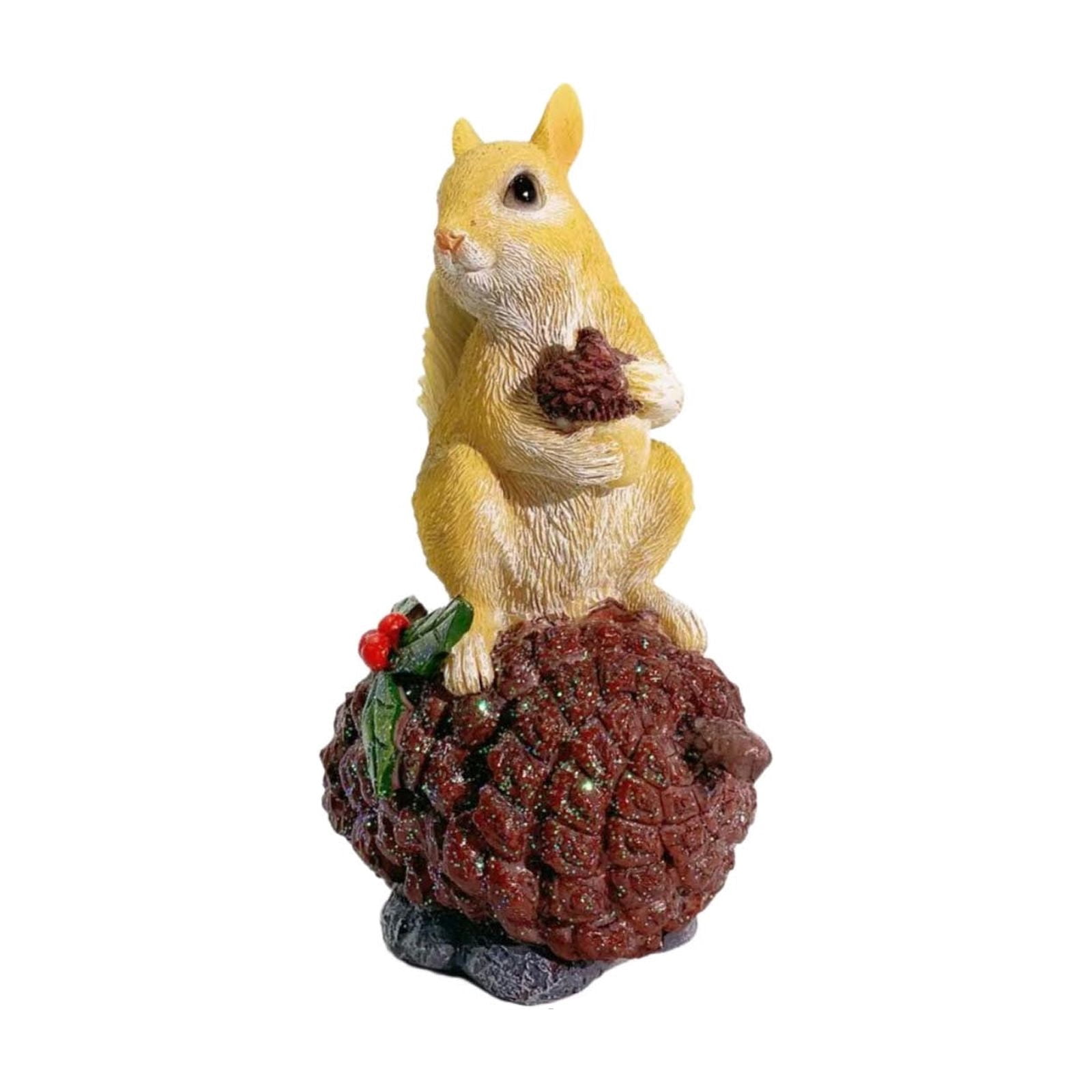 Garden Decor Outdoor Statue Resin Animal Sculpture Squirrel Figurine for Yard Patio Lawn Landscape Decoration and Home Exterior Accent Art with Weather Resistant Finish
