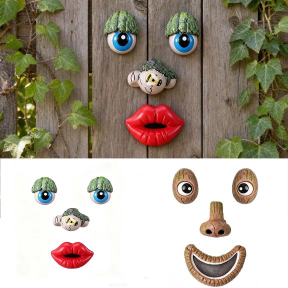 Garden Decor,Resin Tree Hugger Face Weatherproof Sculpture,Yard Ornament for Backyard Patio Landscape Layout