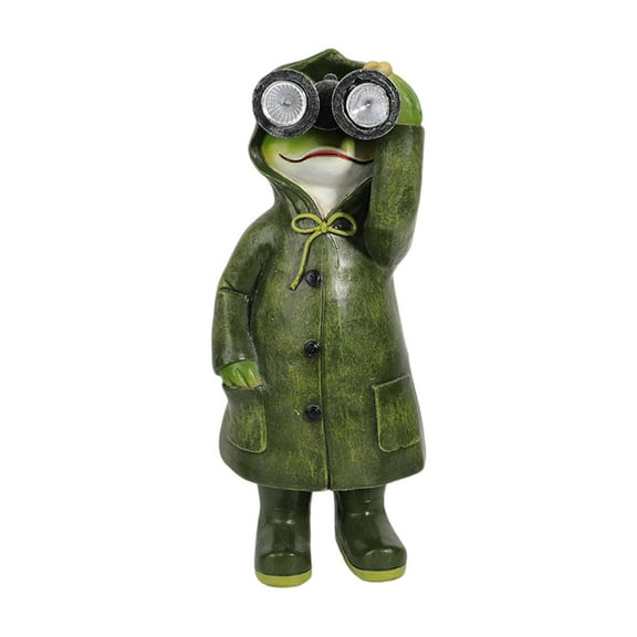 Garden Decor Statue Raincoat Frog Figurine Decorative Resin Statue Ornaments Crafts For Patio, Balcony, Yard And Lawn