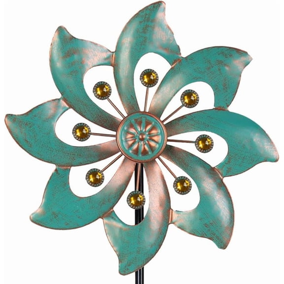 Garden Decor Wind Spinners, Small Waterproof Metal Pinwheels Spinner for Yard and 37 * 10inches (Single Blade)