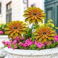 thumbnail image 1 of Garden Decor for Outside, 12'' Flower Garden Stakes for Spring Decor, Metal Flowers with Head Yard Art for Outdoor Lawn Patio Pathway Decorations, 1 of 8