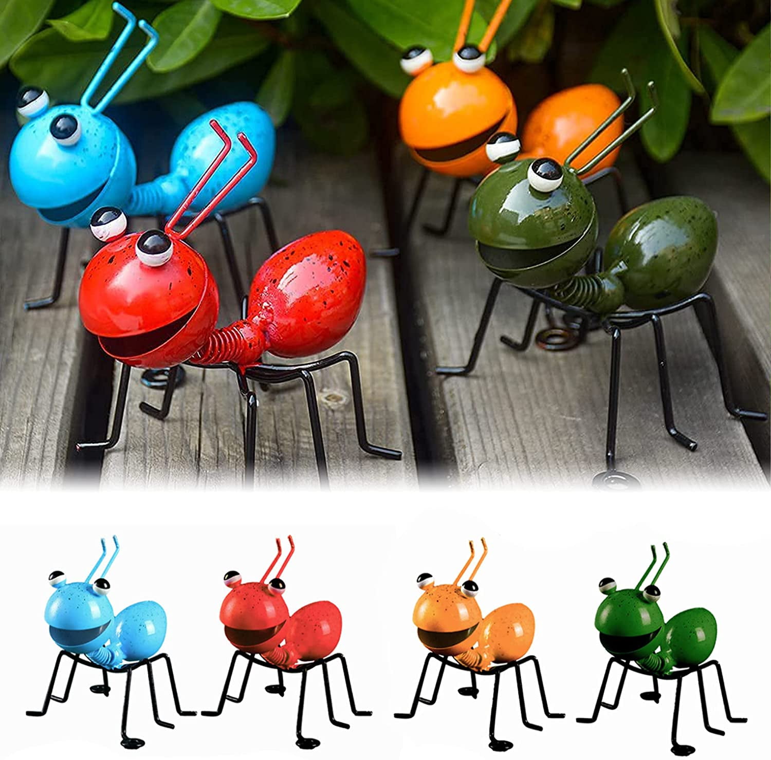 Garden Decoration Metal Ant, 4 Pieces Insect Decor, Outdoor Garden ...