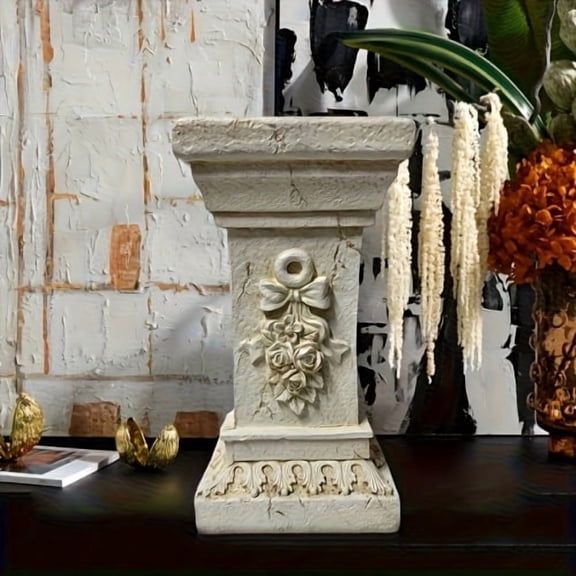 Garden Decorative Column, 12"Retro Elegant White Ancient Greek Style Roman Column, Suitable for Garden Decoration, Suitable for Weddings And Dining Tables, Multifunctional Indoor/outdoor Use