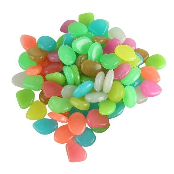 Luminous Garden Decorative Pebbles Resin Glowing Stones for Aquarium Design 50PCS
