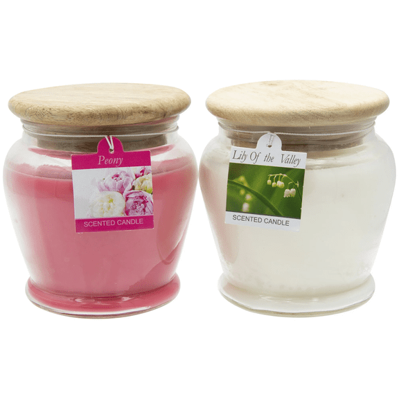 Garden Delights 12oz. Jar Candle Set in White Lily of the Valley and Pink Peony
