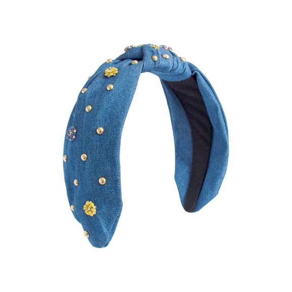Garden Denim Headband Blue