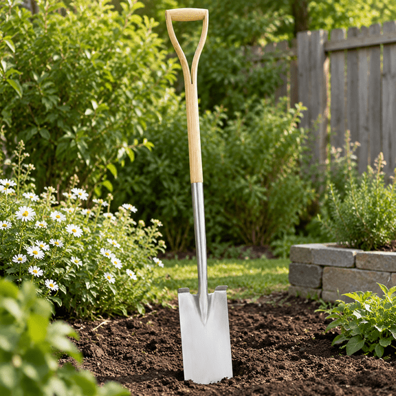 Garden Digging Spade, 41" Stainless Steel Gardening Border Spade