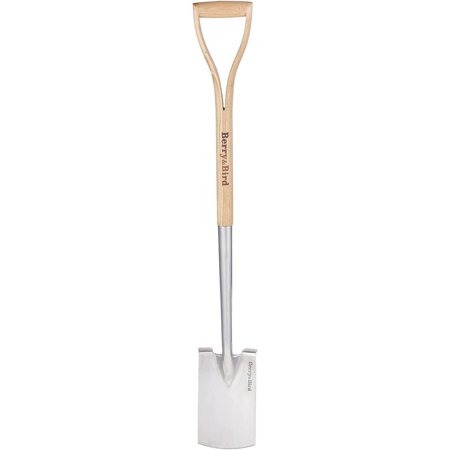 Garden Digging Spade, 41" Stainless Steel Square Border Spade, Heavy Duty European Shovel with D-Grip Handle, Traditional English Style Flat Shovel for Digging, Yard Work, Transplanting