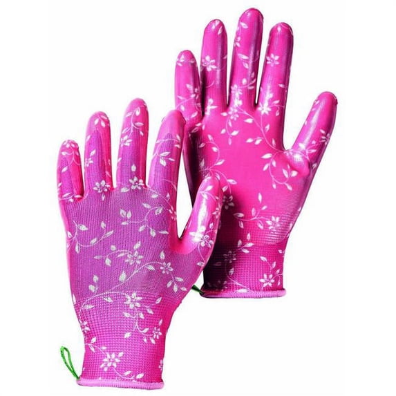 Garden Dip Nitrile Dip Gloves, Fuchsia - Large