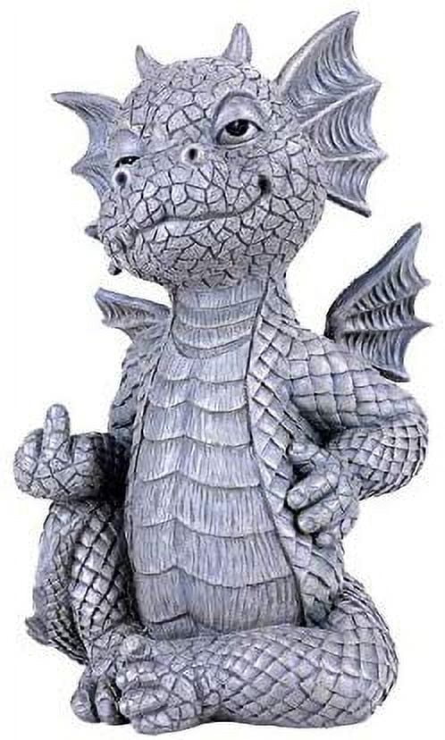 Garden Dragon Finger up Garden Display Decorative Sculpture Stone Finish 10"H