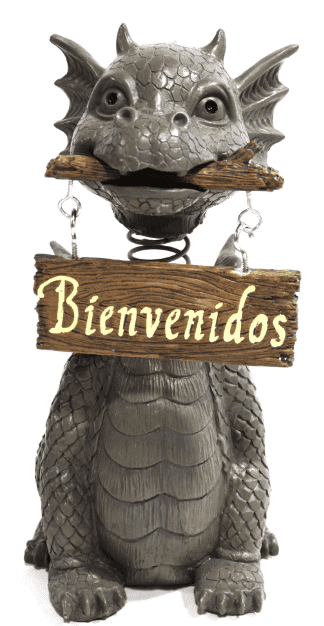 Garden Dragon Welcome Dragon Garden Display Decorative Accent Sculpture Stone Finish 10 Inch Tall