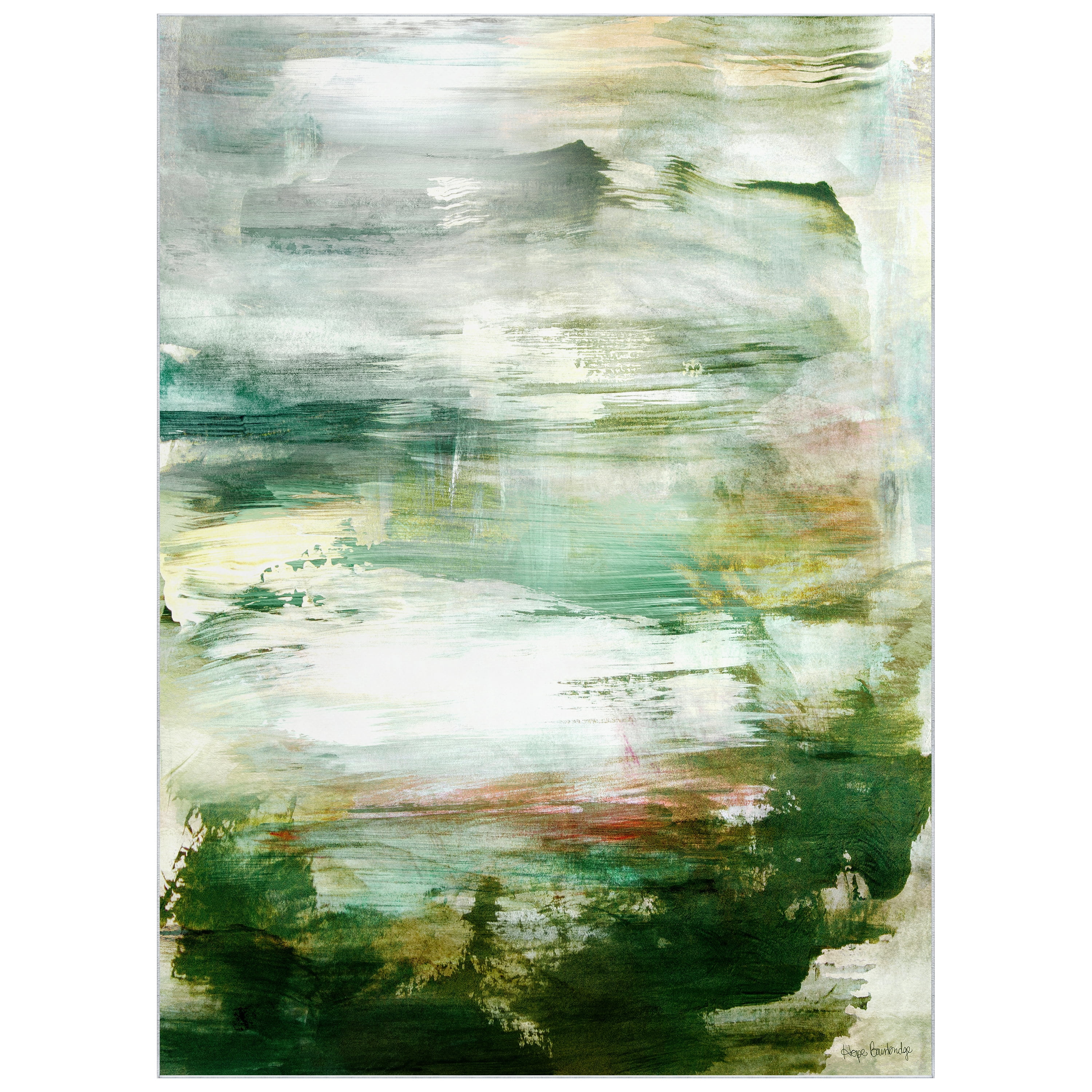 Garden Dreams Washable Abstract Art Area Rug size 8'x10', Power-loomed, Heavenly Softness with Non-Slipping Backing