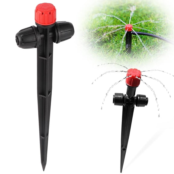 Garden Drip Irrigation Stake Emitter Heads, Adjustable Flow Ground Insert Sprinkler Dripper, Multiport Micro Watering Stake Nozzle, Water Drip Spike, Easy Connect DIY Irrigation System Accessory