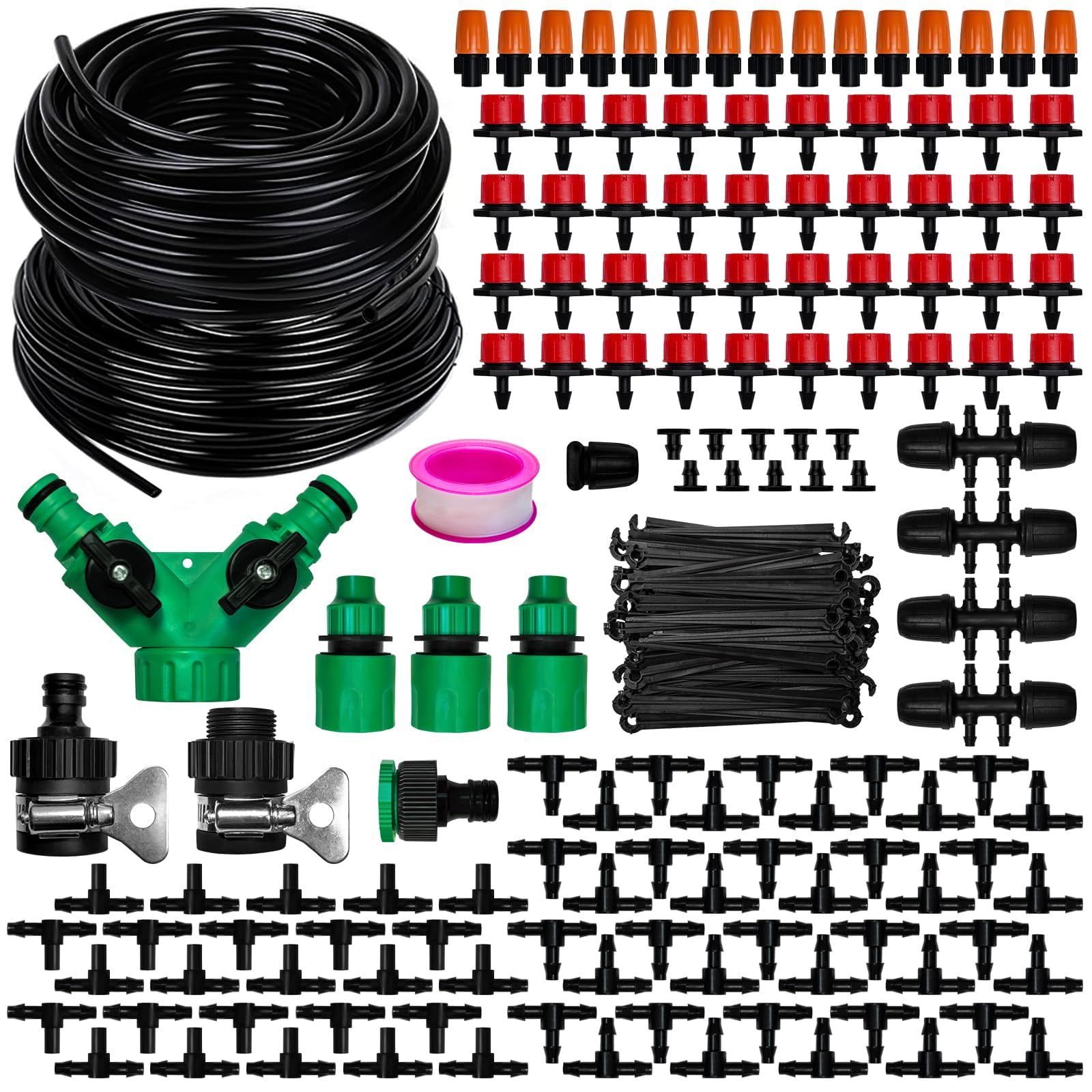 Garden Drip Irrigation System MMF7 26+98FT Drip Irrigation Kit Tubing