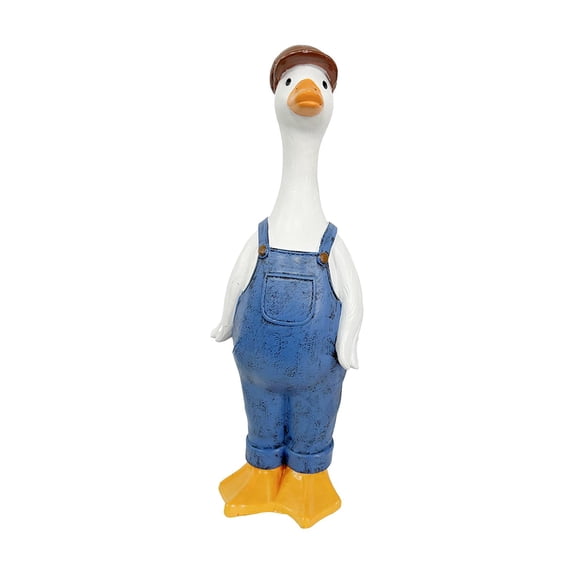 Garden Duck Statue Desk Sculpture Resin Crafted Whimsical Decoration for Bedroom Fireplace Courtyard Area