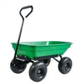 thumbnail image 1 of Garden Dump Cart, 55L Capacity Camping Wagon with 10 Inch Pneumatic Tires, Outdoor Wagon with 180° Rotating Handle, Quick Release Heavy Duty Yard Cart for Lawn and Garden, 1 of 7