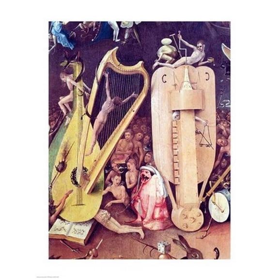 The Garden of Earthly Delights - Hell Detail of Musical Instuments From Right Wing of Triptych C1500 Hieronymus Bosch Poster Print - 24 x 36 in. - Large