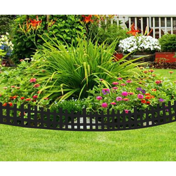 Garden Edging 33FT x 4.9IN Tall, Landscape Edging Borders with 60pcs Plastic Stakes, Arched Design Black Flexible Lawn Edging Border, Without Digging Edge Fence  for Tree Flowerbeds Grass Yard