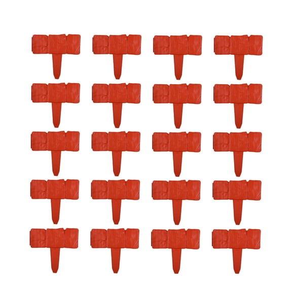 Garden Edging Border 20PC Lawn Fence Plastic Cobblestone Effect Landscape Edging, Faux Stone Retaining Panels Interlocking Decorative Trim for Flower Bed Walkway Patio Yard