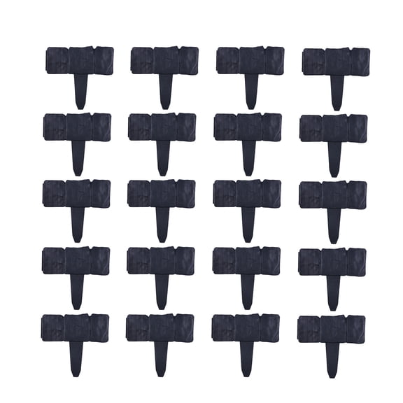 Garden Edging Border 20PC Lawn Fence Plastic Cobblestone Effect Landscape Edging, Faux Stone Retaining Panels Interlocking Decorative Trim for Flower Bed Walkway Patio Yard