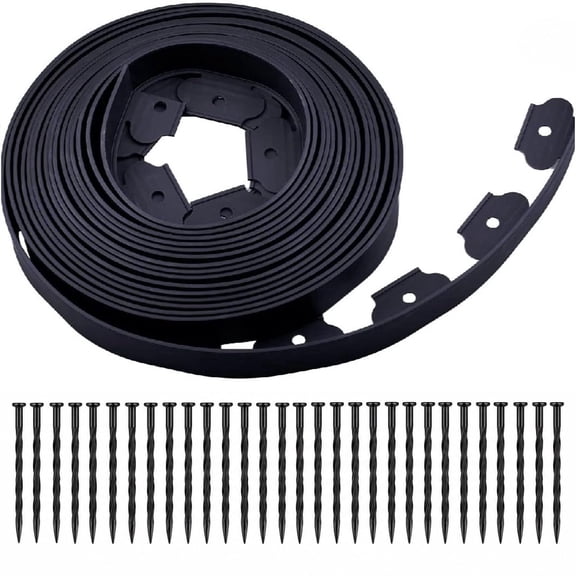 Garden Edging Border 4 Inch Tall No Dig Lawn Edging 33 Feet with 30 Metal Stakes for Yard, Flower Bed & Landscaping