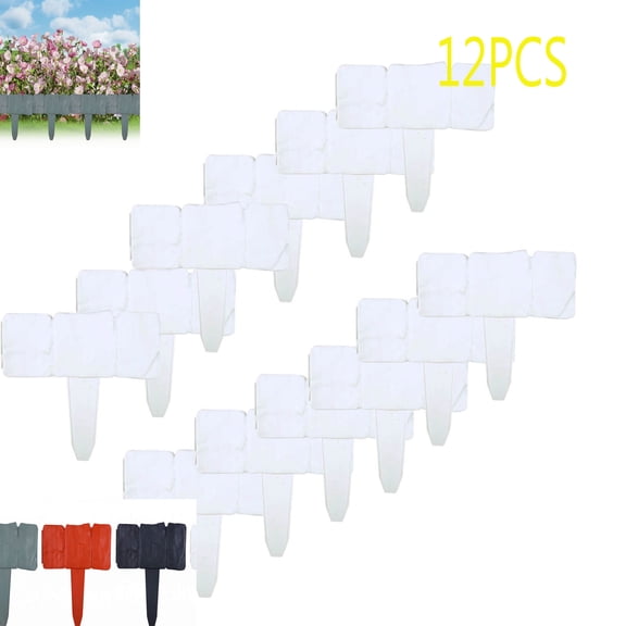 Garden Edging Border, Faux Stone Edging with Easy Installation, 12-Pack Inter Locking Plastic Landscape Border for Yard, Flower Bed, and Lawn, Faux Stone