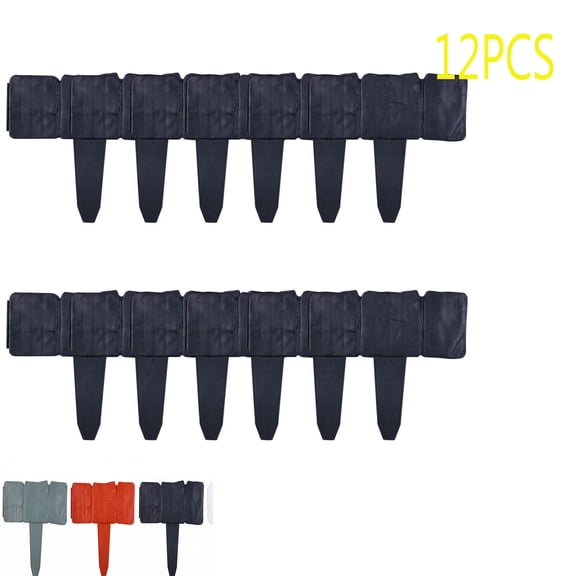 Garden Edging Border, Faux Stone Edging with Easy Installation, 12-Pack Inter Locking Plastic Landscape Border for Yard, Flower Bed, and Lawn, Faux Stone