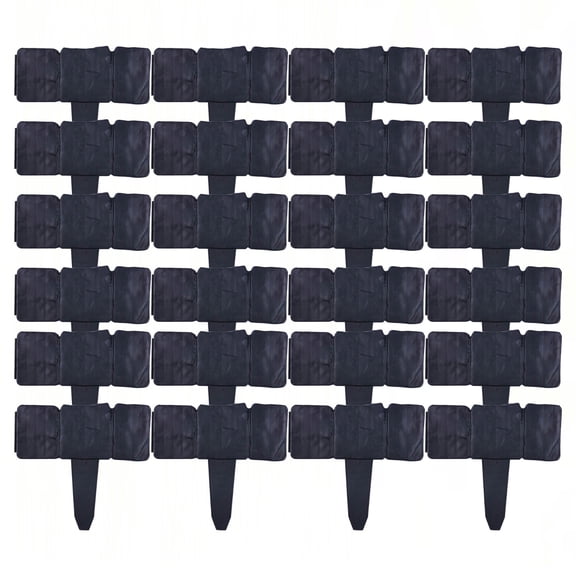 Garden Edging Border, Faux Stone Edging with Easy Installation, 24-Pack Plastic Landscape Border for Yard, Flower Bed, and Lawn, Faux Stone