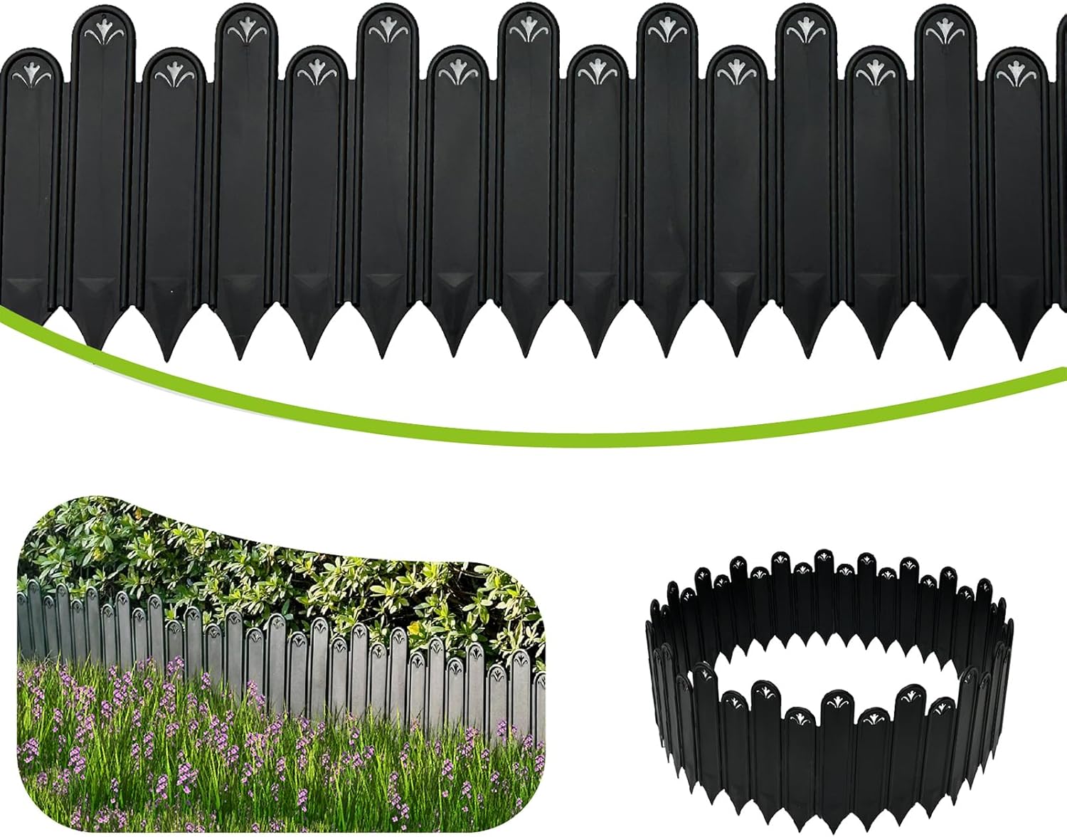 Garden Edging Border & Fences, -20pcs Garden Landscape Edging, 161 inches DIY Lawn Edges,Depth Terrace Board Edging, Garden Fencing for Lawn, Landscaping, Patio Pathway