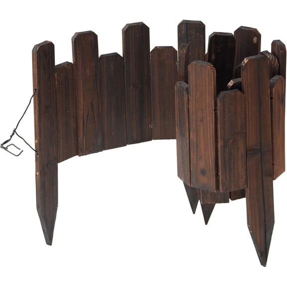 Garden Edging Border Garden Fence Wood Fence Border for Yard Patio Path Edging Decorative Landscape Edging Flower Bed Fence,7.87'' H x 48'' L (undulating Heights, 1)
