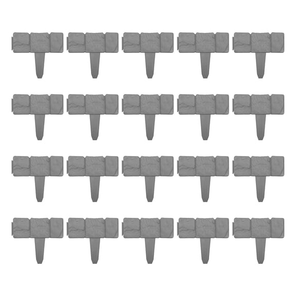 Garden Edging Border Plastic Landscape Edging Imitation Stone Effect Fence Flower Bed Edging Decorative Fence